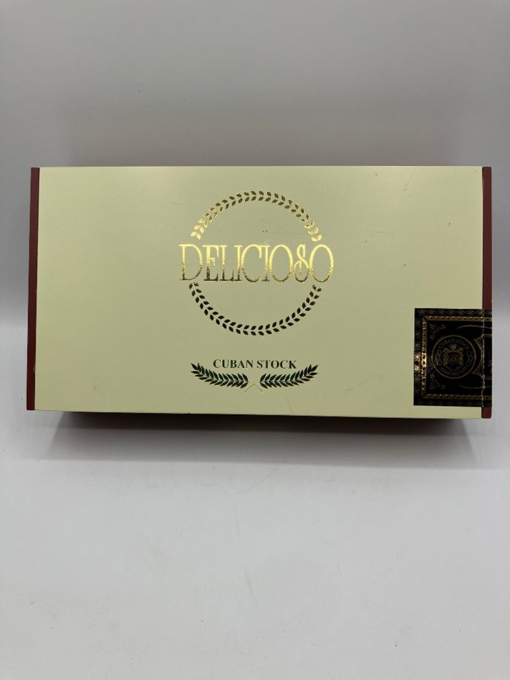 Wooden Cuban Cigar Box "Delicioso" Brand Hinged Lid Handmade Dominican Republic